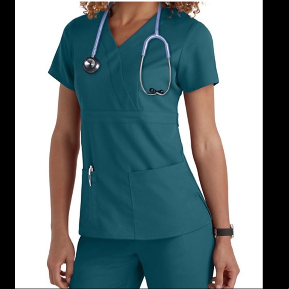 Caribbean Blue Greys Anatomy Scrub Top 